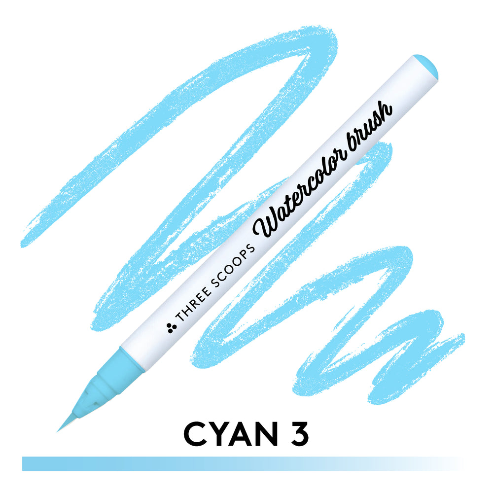 Watercolor brush - Cyan 3