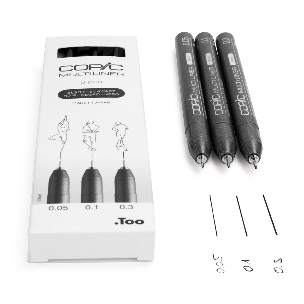 Copic Multiliner Set 3 pcs. 0,05-0,3 - Black