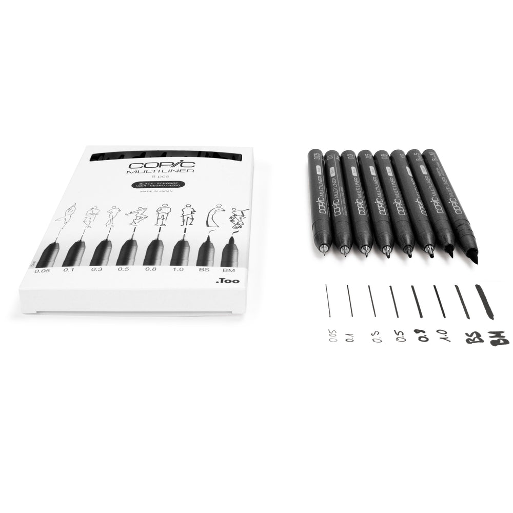 Copic Multiliner Set 8 pcs. - Black