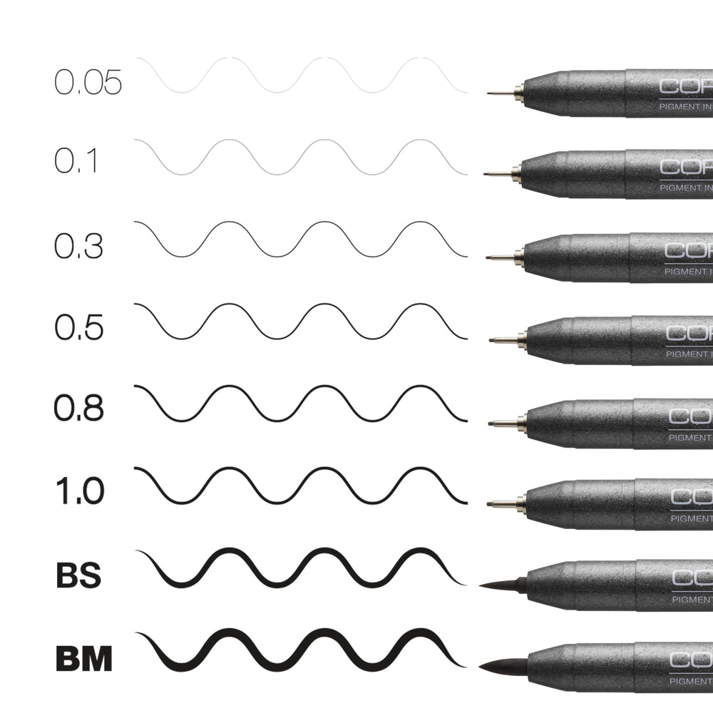 Copic Multiliner Set 8 pcs. - Black