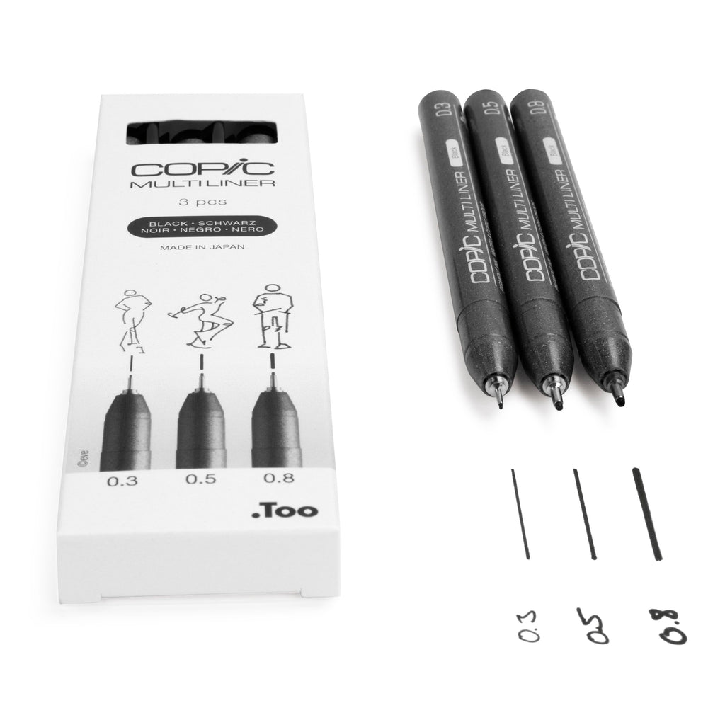 Copic Multiliner Set 3 pcs. 0,3-0,8 - Black
