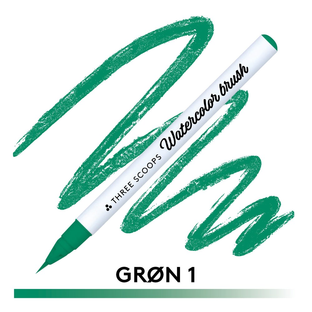 Watercolor brush - Grøn 1