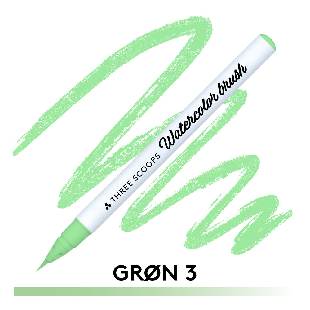 Watercolor brush - Grøn 3