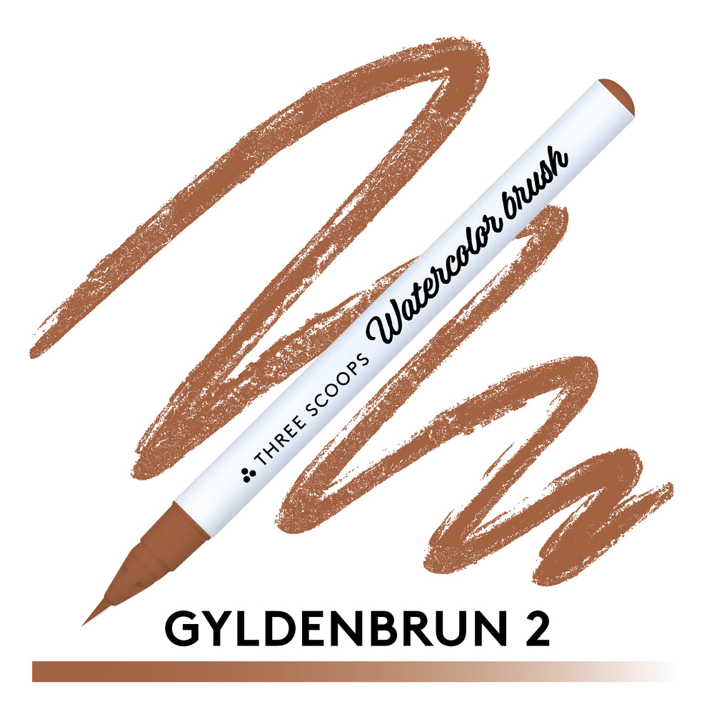 Watercolor brush - Gyldenbrun 2
