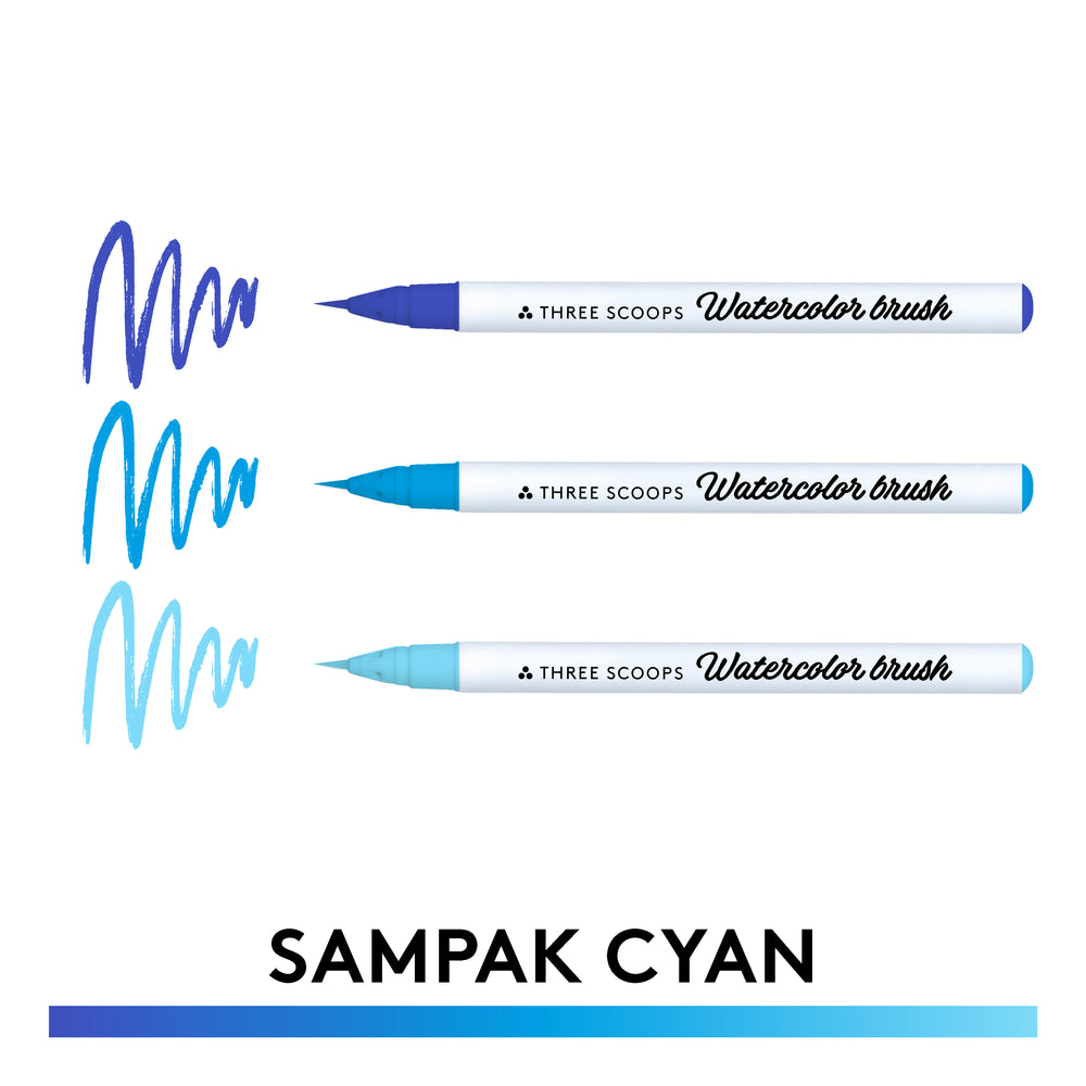 Watercolor brush - Cyan sampak