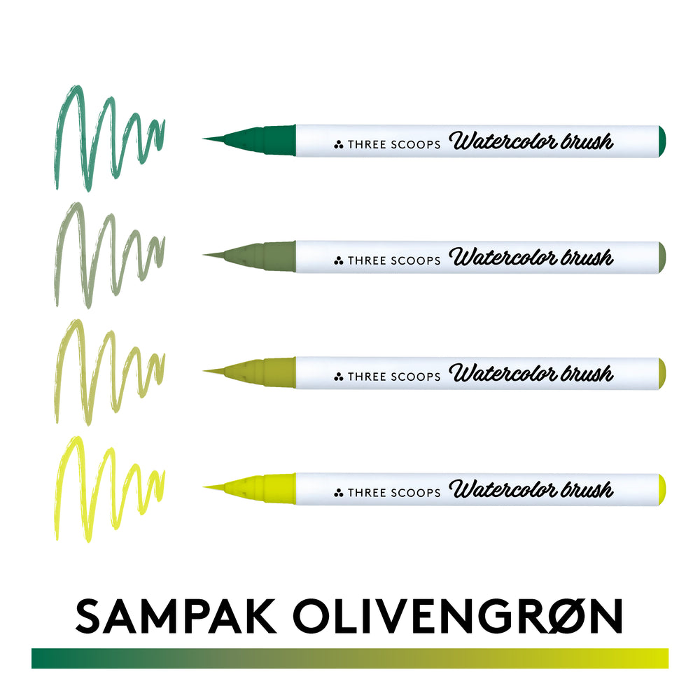 Watercolor brush - Olivengrøn sampak