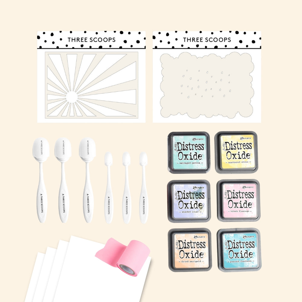 Startpakke Stencil og Oxide - Solstråler & Skyer