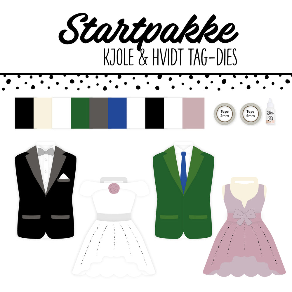 Die startpakke - Kjole & hvidt tag-dies