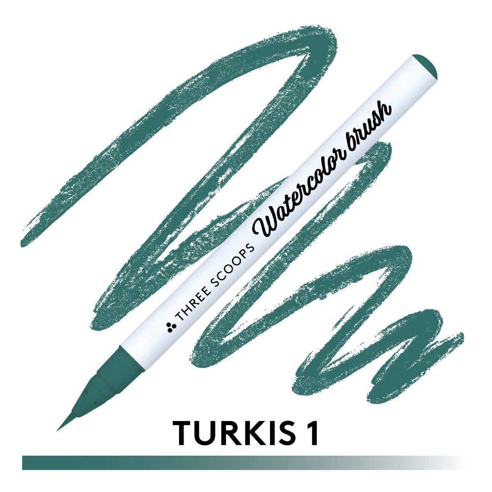Watercolor brush - Turkis 1
