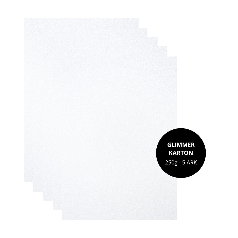 Glimmerkarton - hvid