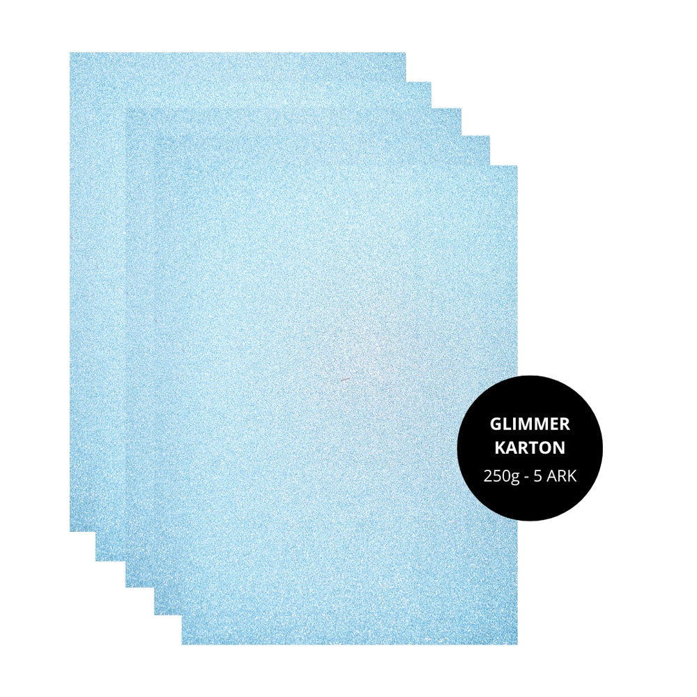 Glimmerkarton - lyseblå