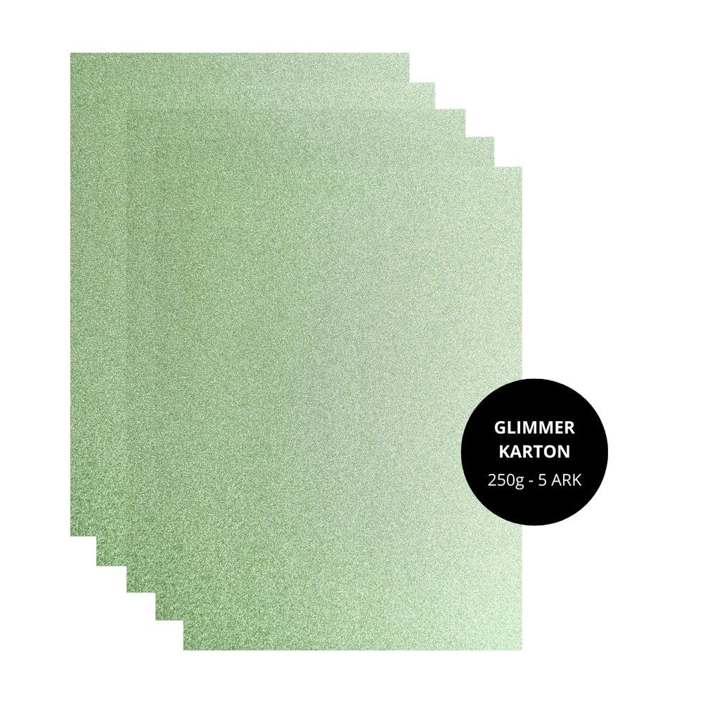 Glimmerkarton - lysegrøn
