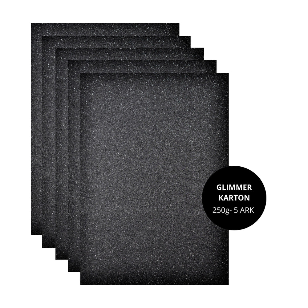 Glimmerkarton - sort