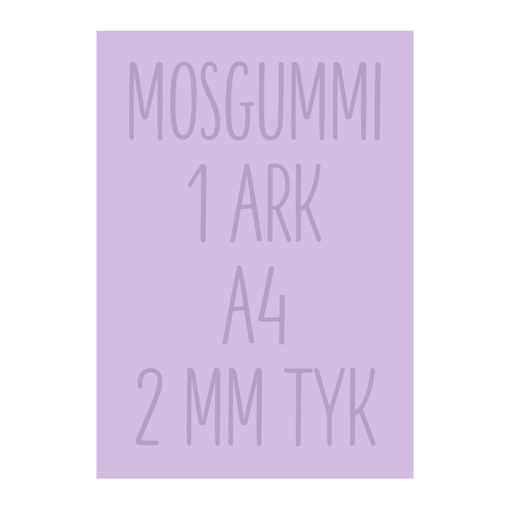 Lyselilla mosgummi A4 (1 ark)
