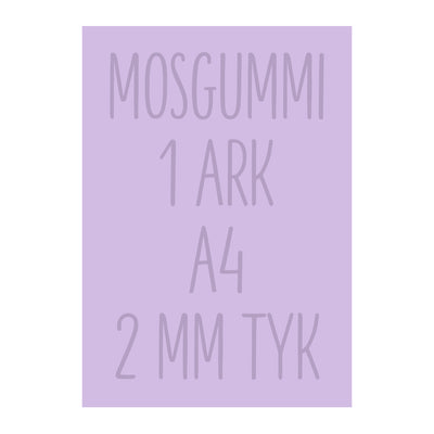 Lyselilla mosgummi A4 (1 ark)