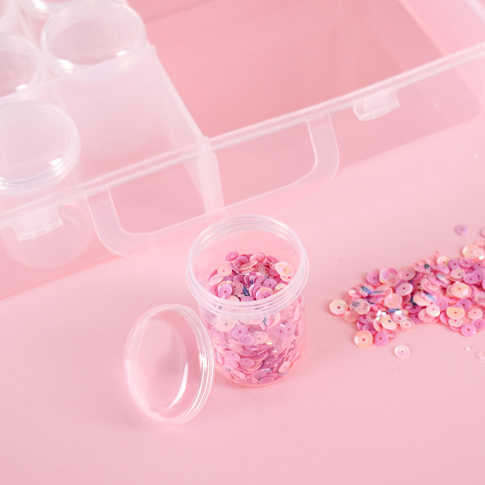 Opbevaringsboks med 2 store rum og 9 bøtter