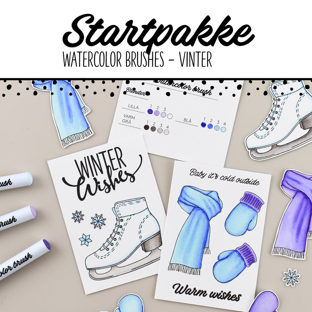Startpakke - Watercolor brushes vinter