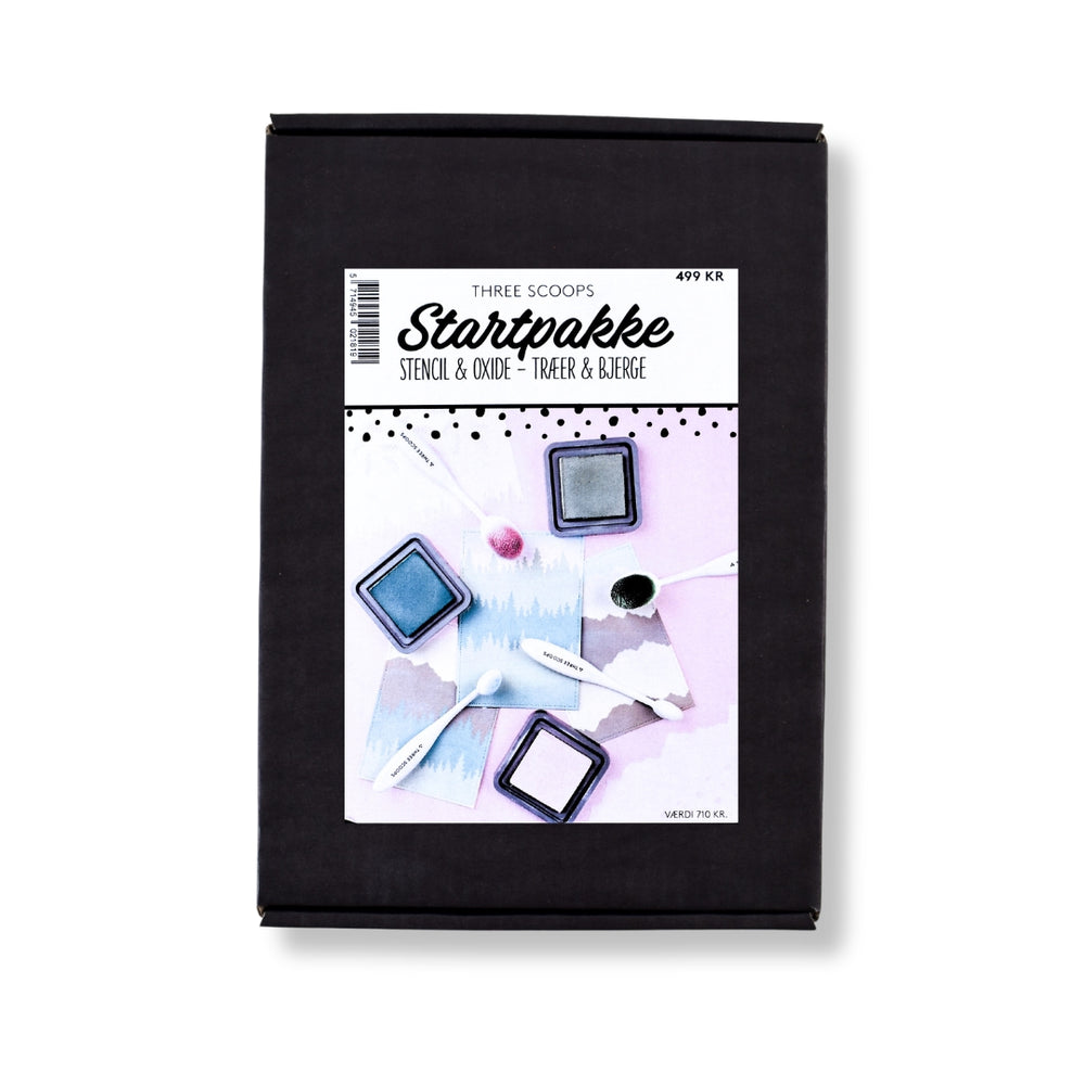 Startpakke Stencil og Oxide - Træer & Bjerge