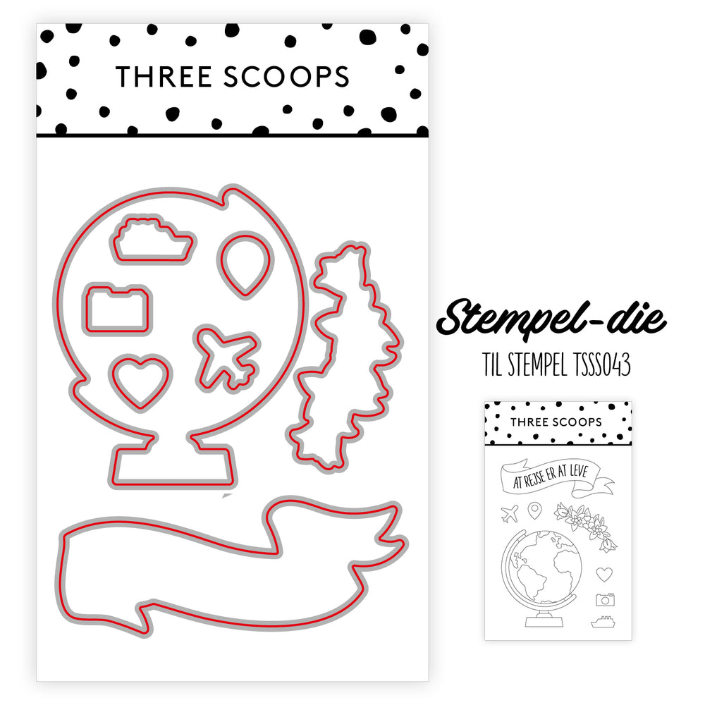 Stempel-die: Globus - At rejse er et leve