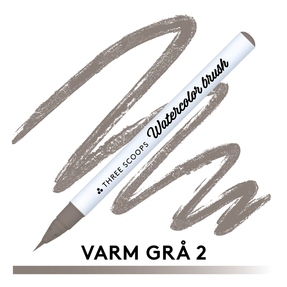 Watercolor brush - Varm grå 2